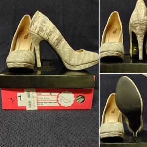 White Lizard Pattern Heels